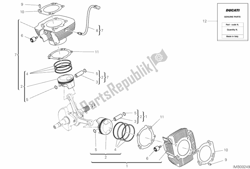 Toutes les pièces pour le Cylindres - Pistons du Ducati Scrambler Desert Sled Thailand USA 803 2020